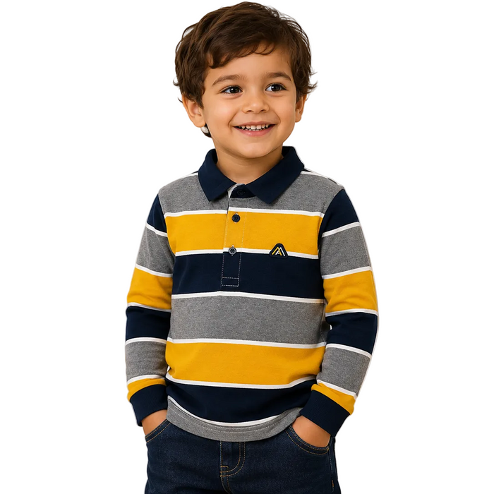 Mayoral - Little Boys Long Sleeve Polo Shirt