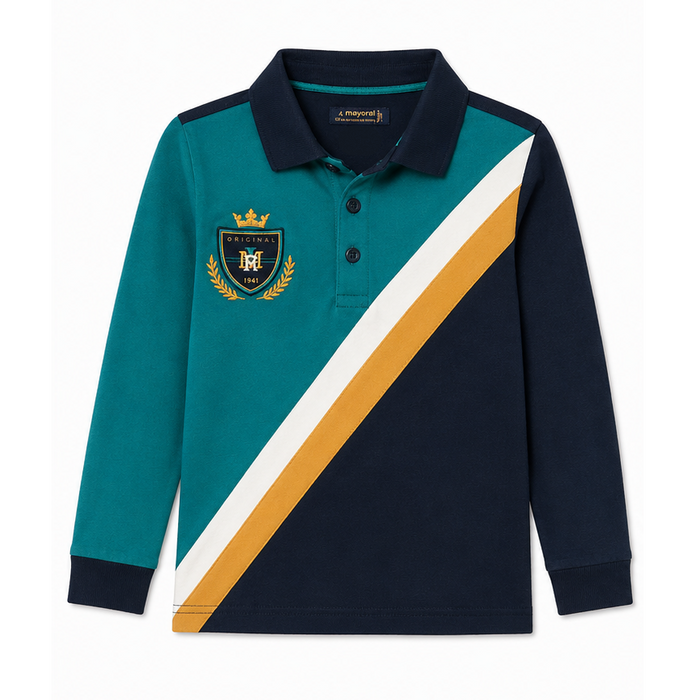 Mayoral - Little Boys Long Sleeve Polo Shirt