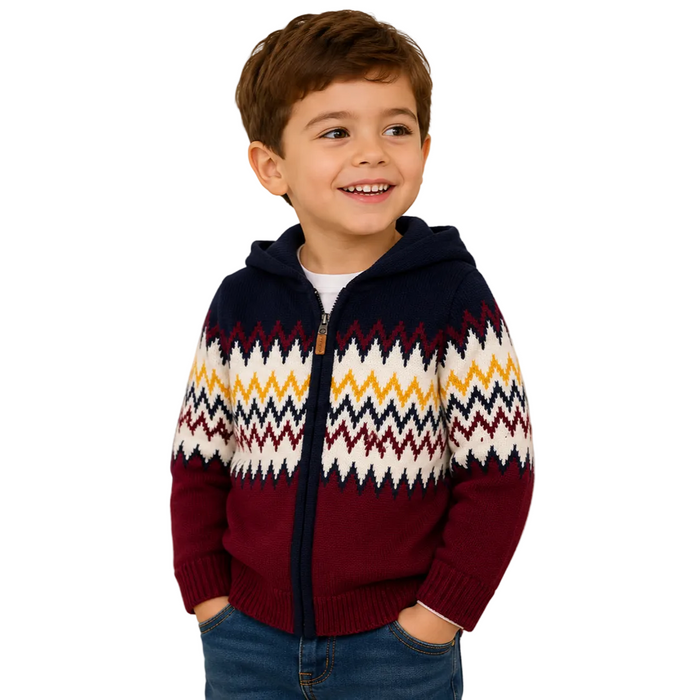 Mayoral - Little Boys Knitted Cotton Zipper Down Hoodie
