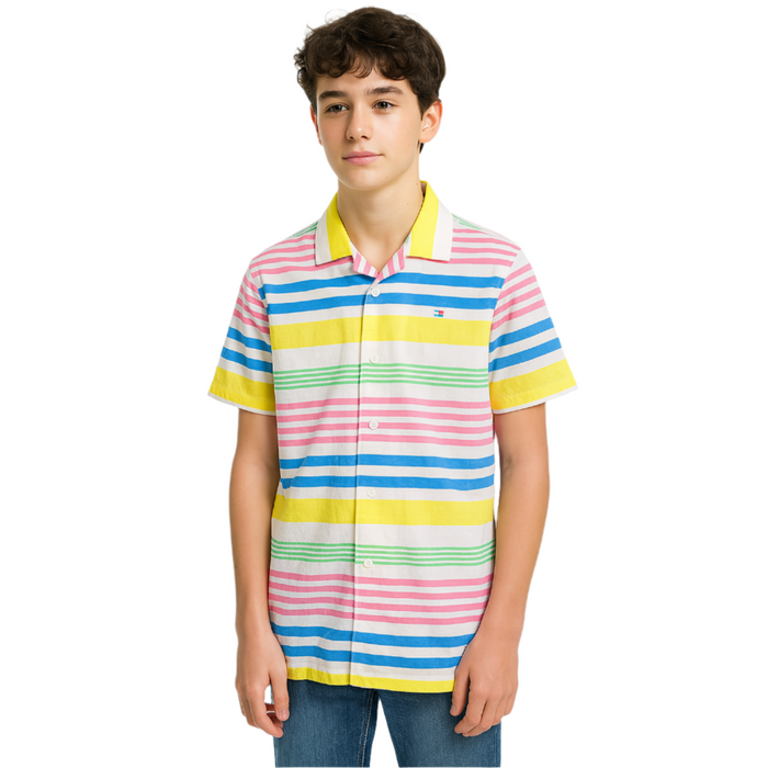 Tommy Hilfiger - Big Boys Pop X Fresh Short Sleeve Button-Down Polo (Extra Large)