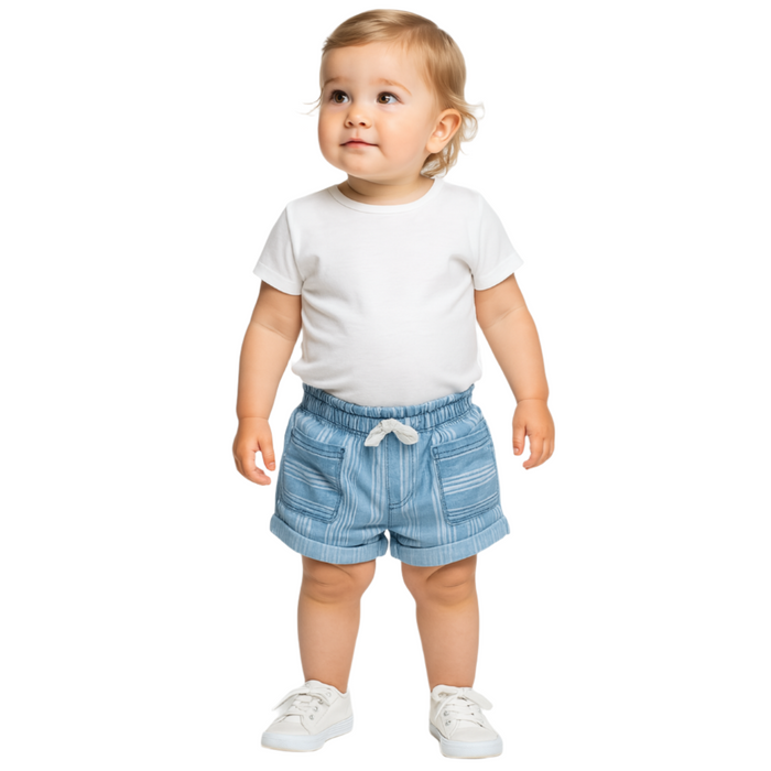 Calvin Klein - Toddler Girls Stripe Front Pocket Shorts
