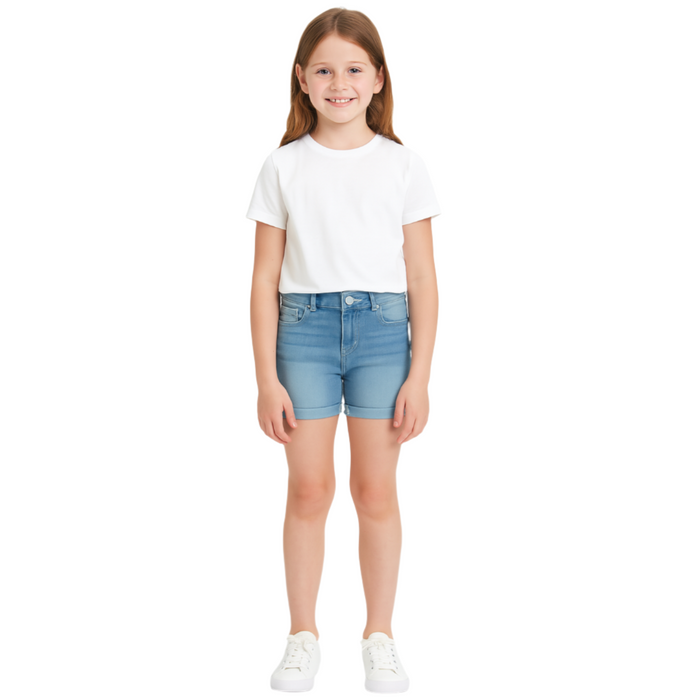 Calvin Klein - Big Girls Cuffed Stretch Denim Short (10)