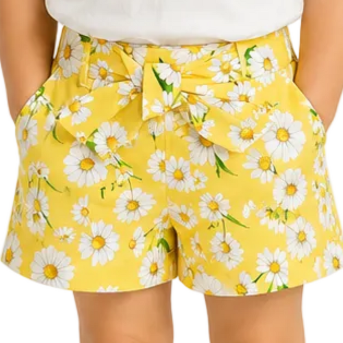 Mayoral - Little Girls Yellow Floral Shorts