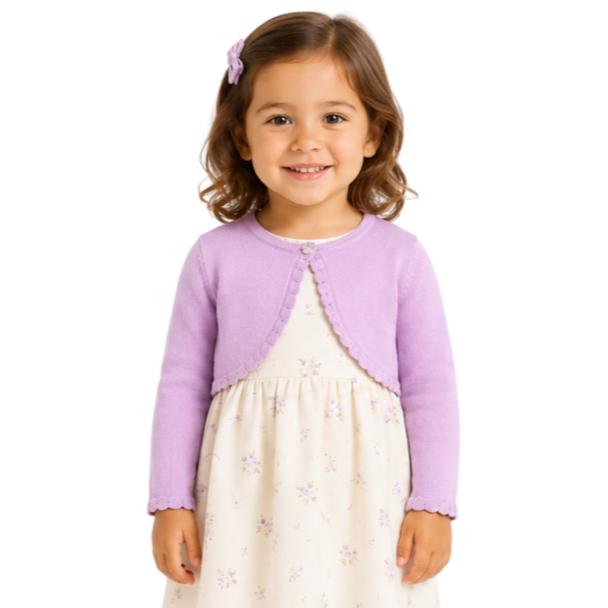 Mayoral - Little Girls Crop Cardigan Lilac