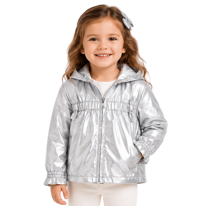 Mayoral - Little Girls Zipper Down Windbreaker Jacket Silver