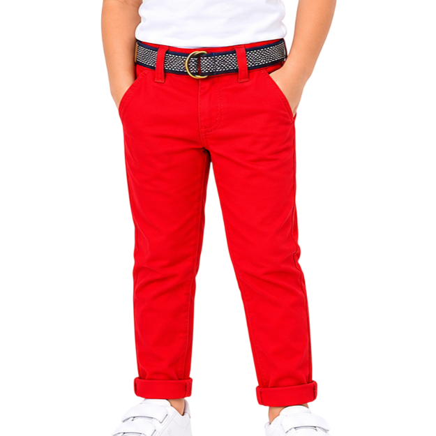 Mayoral - Little Boys Chino Red with Belt