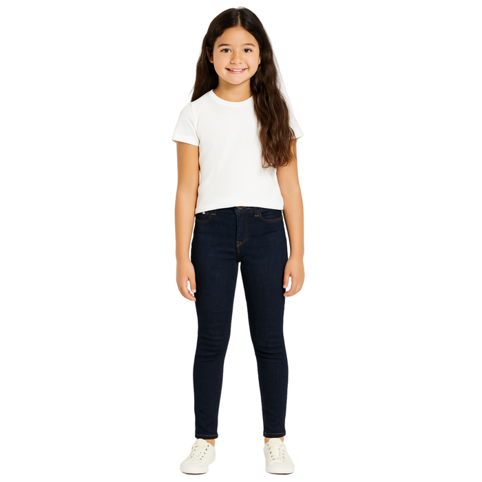 Tommy Hilfiger - Little Girls Denim Sophie Skinny Jeans Sky Niceville Dark Stretch (28/32)