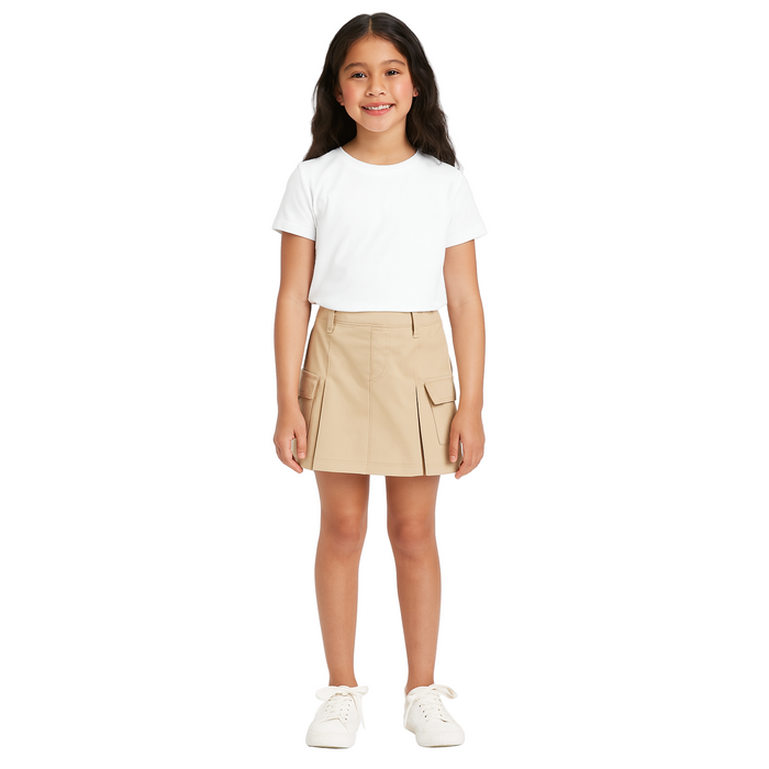 Epic Threads - Big Girls Pleated Cargo Skort Travertine Tile Medium (10-12)