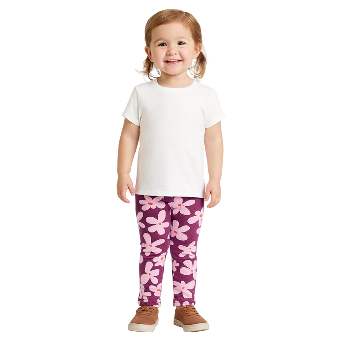 Epic Threads - Toddler Girls Groovy Floral-Print Leggings Magenta Purple (3)