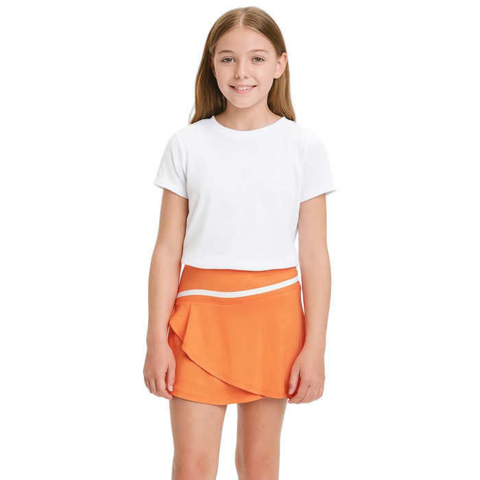 ID Ideology - Big Girls Solid Asymmetrical Skort Melon Sorbet