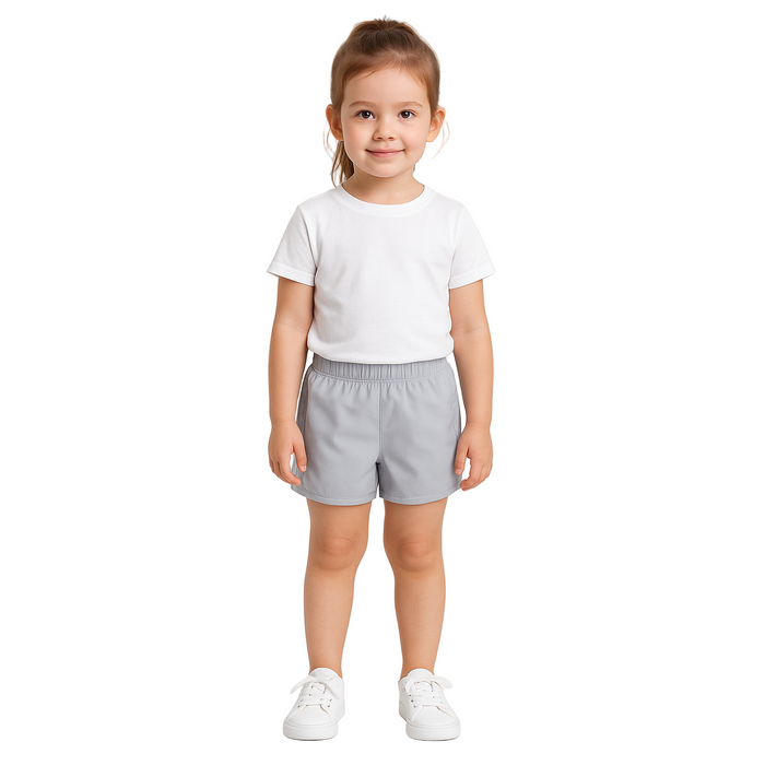 ID Ideology - Toddler Girls Woven Shorts Grey (5)