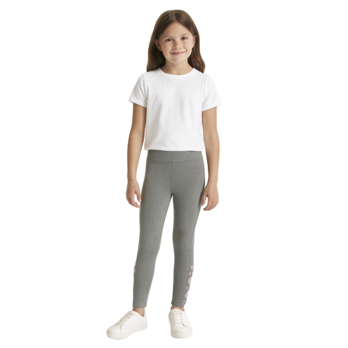 ID Ideology - Big Girls Caged-Hem Leggings Light Heather Melange Small (7-8)