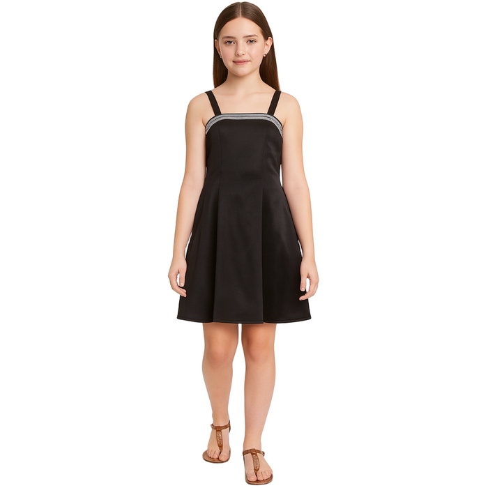 Speechless - Big Girls Rhineston Skater Dress Black (14)