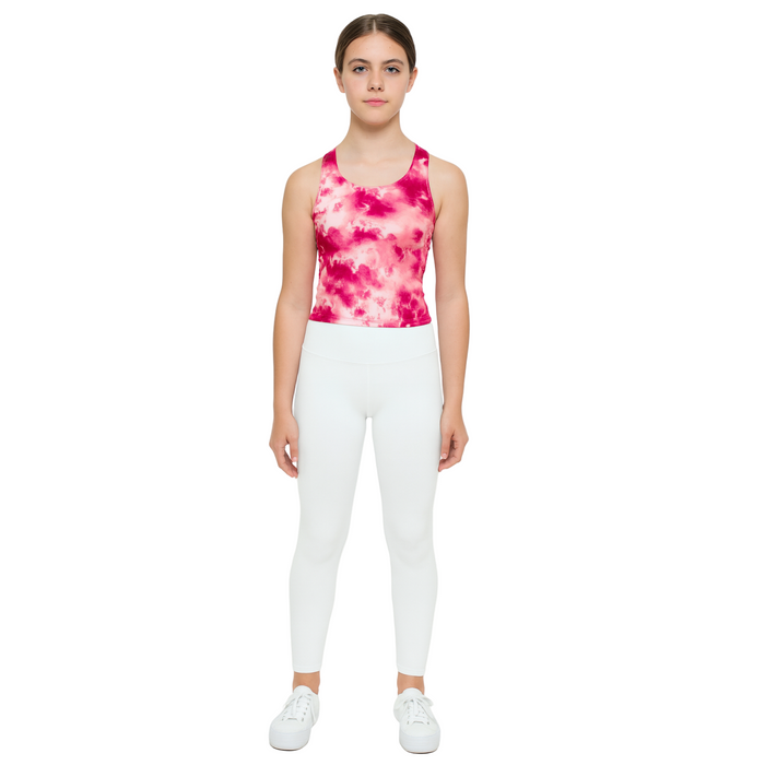 ID IDEOLOGY Big Girls Tie - Dye Longline Bra Pink