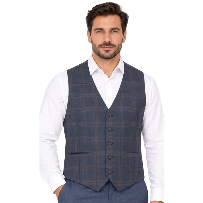 Very Man Check Pattern Suit Vest