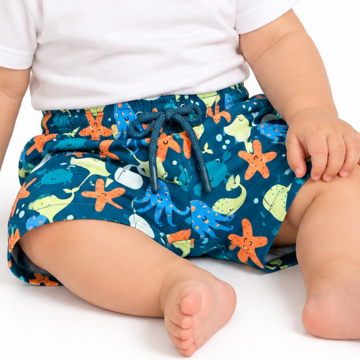 Mini V by Very - Baby Boy Shorts with Sea Creatures Print