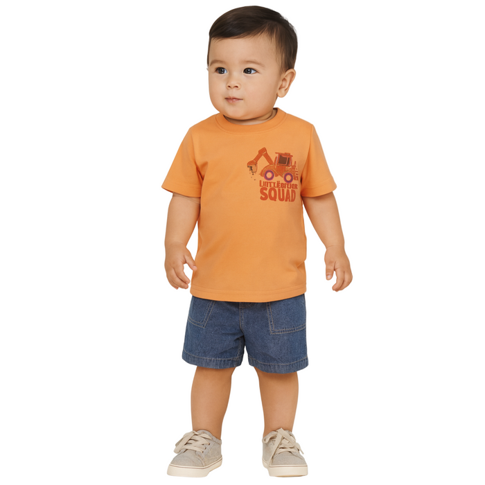 Carters - Baby Boys 2-Pc. Construction T-Shirt and Short Orange (3M)