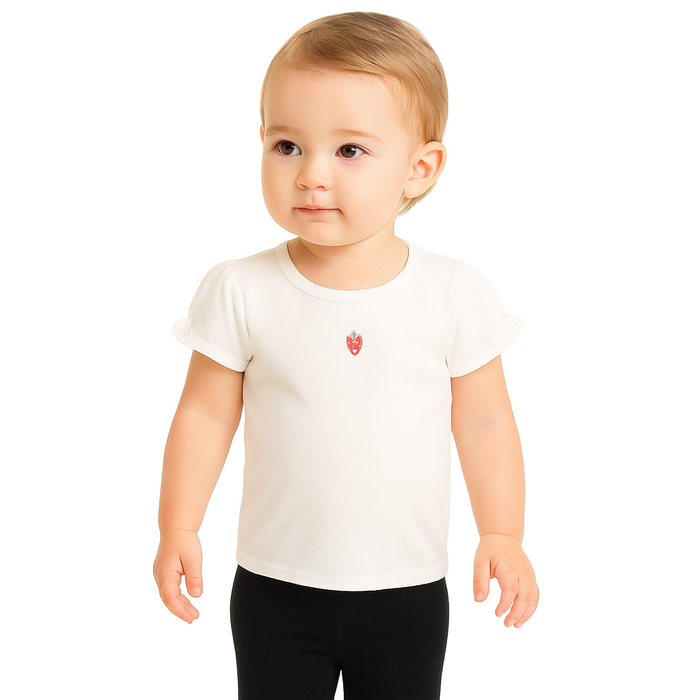 First Impressions - Baby Girls Strawberry Sugar T-Shirt Angel White (24M)