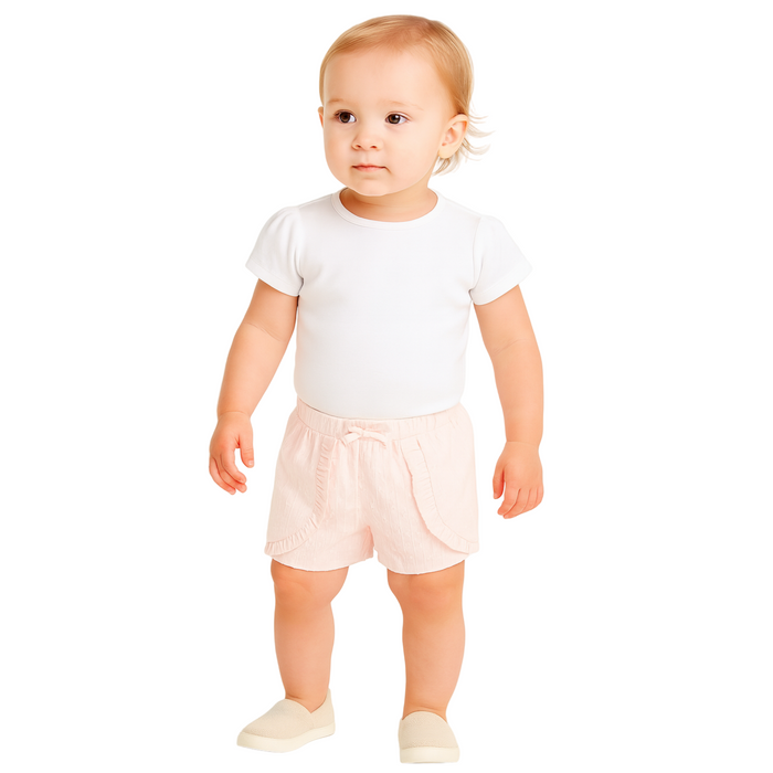 First Impressions - Baby Girls Clip-Dot Cotton Shorts Pink Polish (24M)
