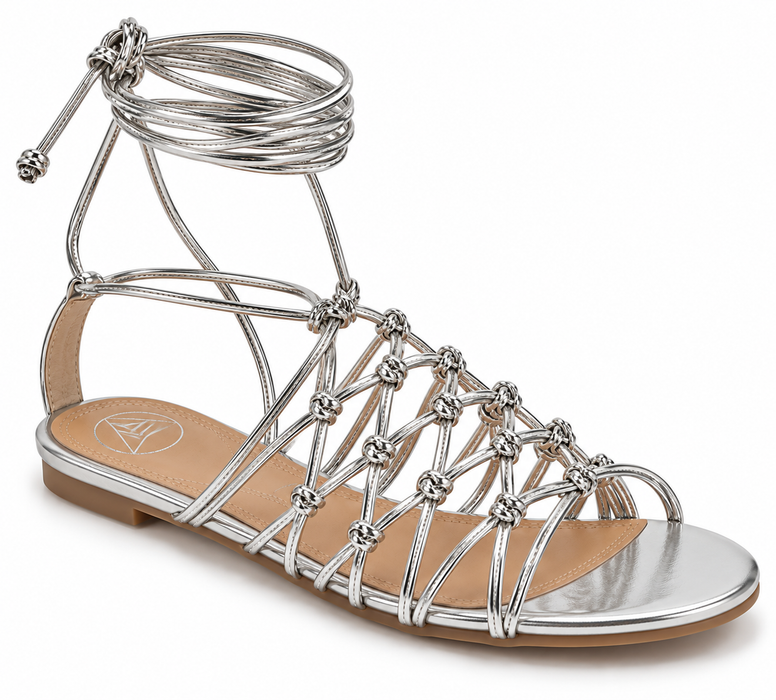 Missguided Knotted Ankle Tie Flat Sandal