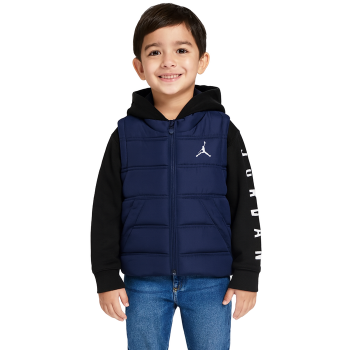 Jordan - Little Boys Layered-Look Hoodie Midnight Navy