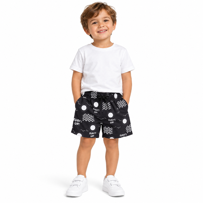 Mini V by Very Surf's Up Print Drawstring Shorts