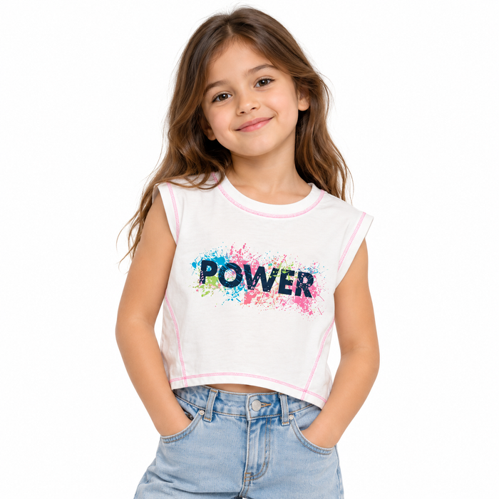 ID Ideology Power Print Design Short Sleeve Top