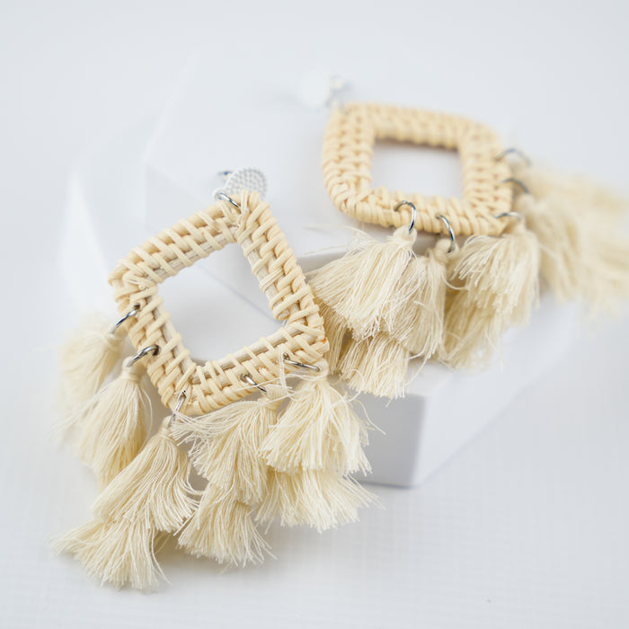 GOOD VIBES by SUM - Boho Rattan Earrings