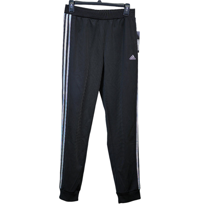 Adidas - Big Girls Melange Fleece Pants Black with Silver-Tone (Extra Large)