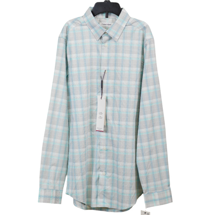 Calvin Klein - Big Boys Long-Sleeve Slim Fit + Stretch Button Down Polo (16)