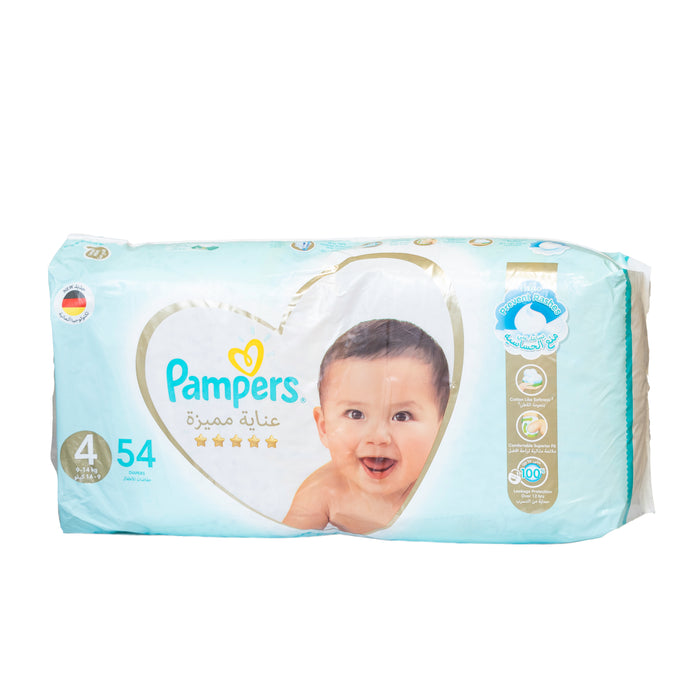 Pampers Premium Care Taped Baby Diapers, Size 4, 9-14 kg, 54 Pieces