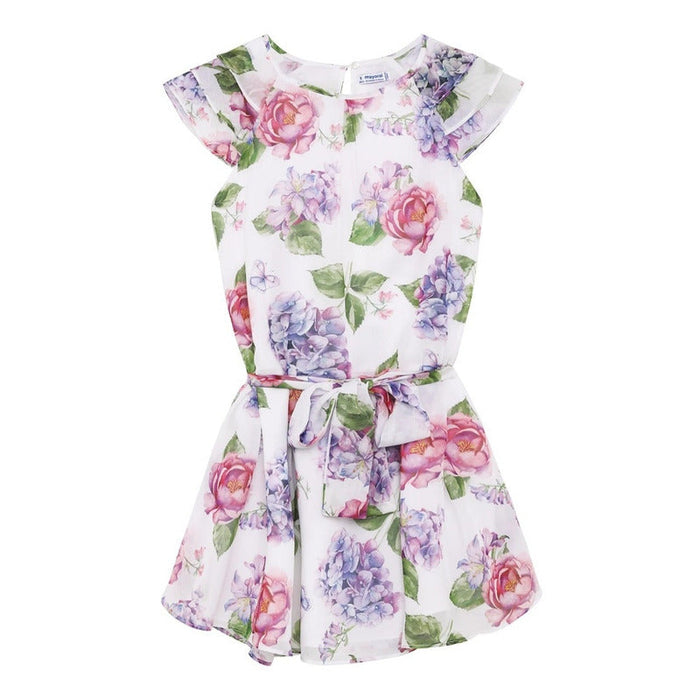 Mayoral - Big Girls Short sleeve Floral Chiffon Dress