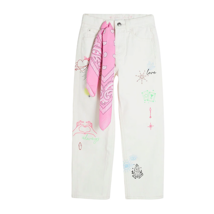 River Island White Cotton Tarot Straight Jeans