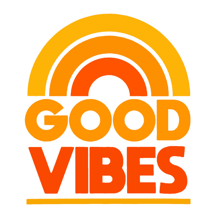 Good Vibes Retro Rainbow Decal