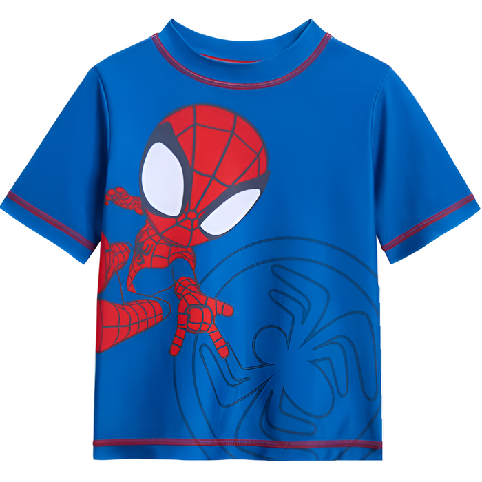 Marvel - Little Boys Spiderman Pullover Short Sleeve Rash Guard UPF 50+ (4)