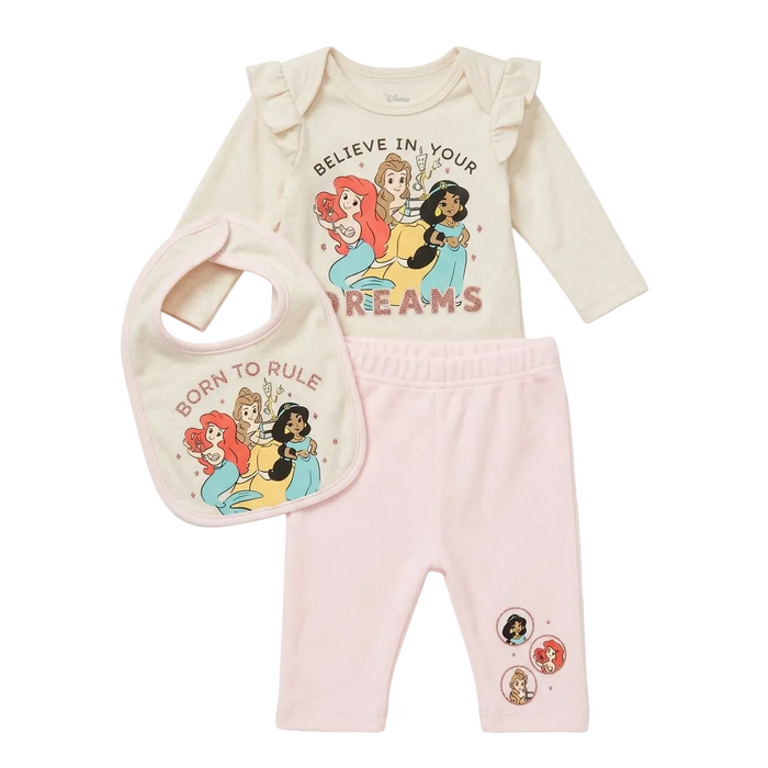 Disney Princess - 3-Pc Newborn Girl Outfit Set