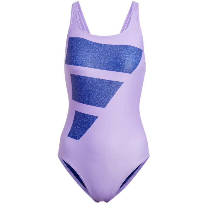 Adidas - Women's Big Bars Graphic Swimsuit Violet Fusion Extra Large