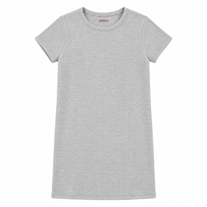 Everyday Short Sleeve Grey Marl T-Shirt Dress