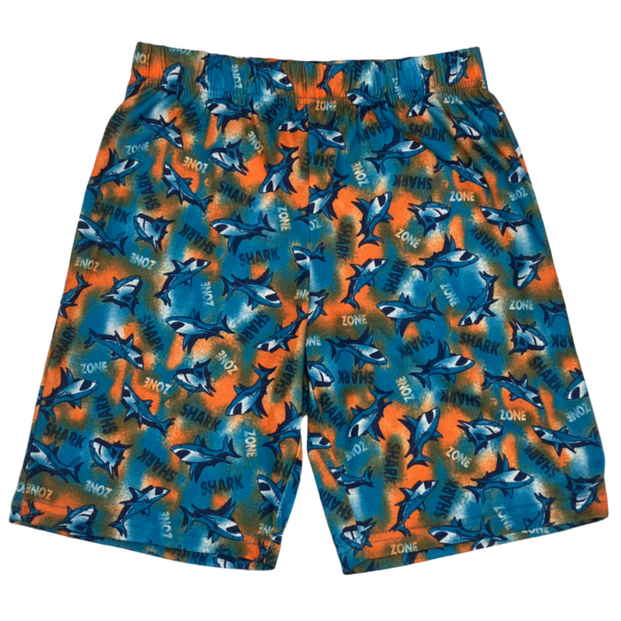 Max & Olivia - Big Boys Short Shark Zone Graphic Navy (Large)