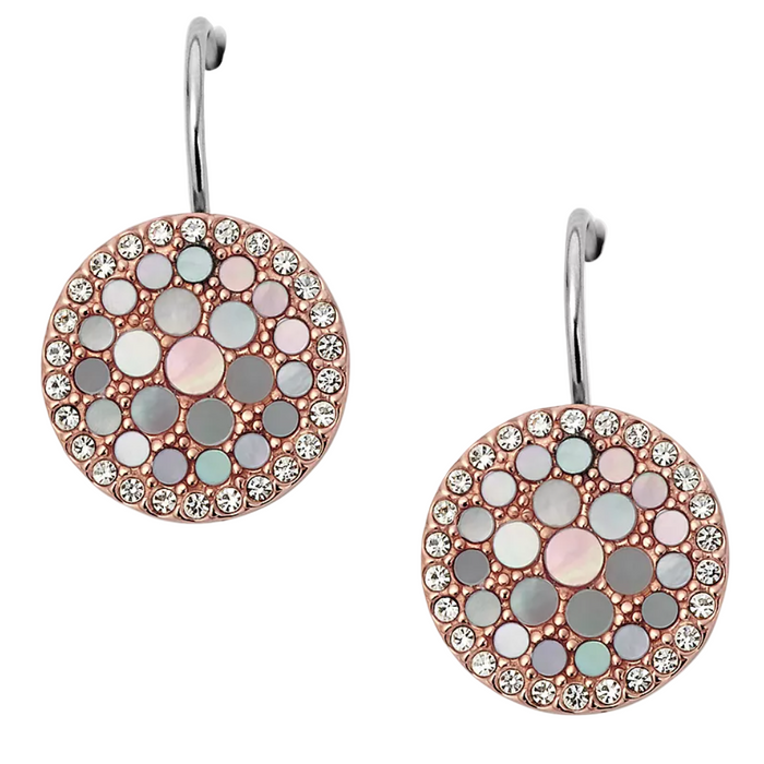 Fossil Women's Merrit Mosaic Mother-of-Pearl Disc Drop Earrings