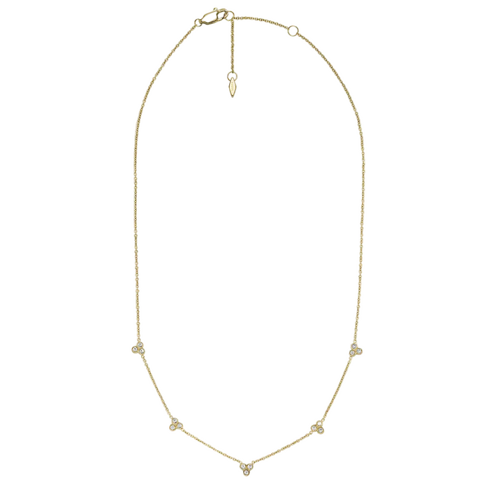 Fossil Women's Sadie Trio Glitz Gold-Tone Stainless Steel Station Necklace