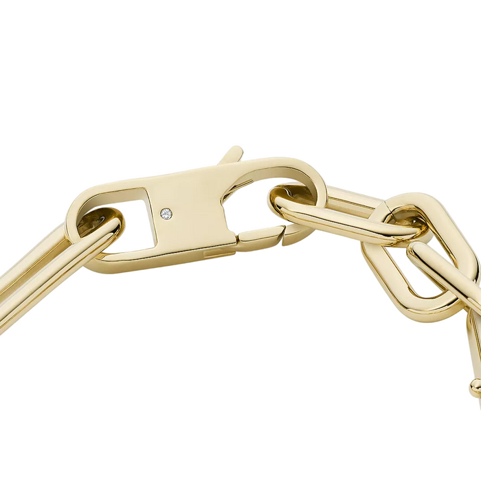 Fossil Women's Heritage D-Link Gold-Tone Stainless Steel Chain Bracelet