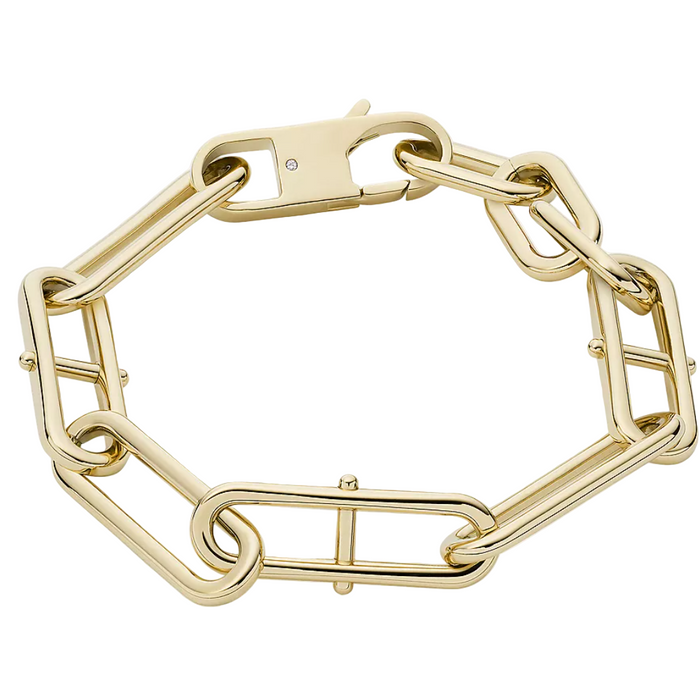 Fossil Women's Heritage D-Link Gold-Tone Stainless Steel Chain Bracelet