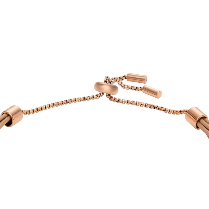 Fossil Women's All Stacked Up Brown Leather Chain Bracelet