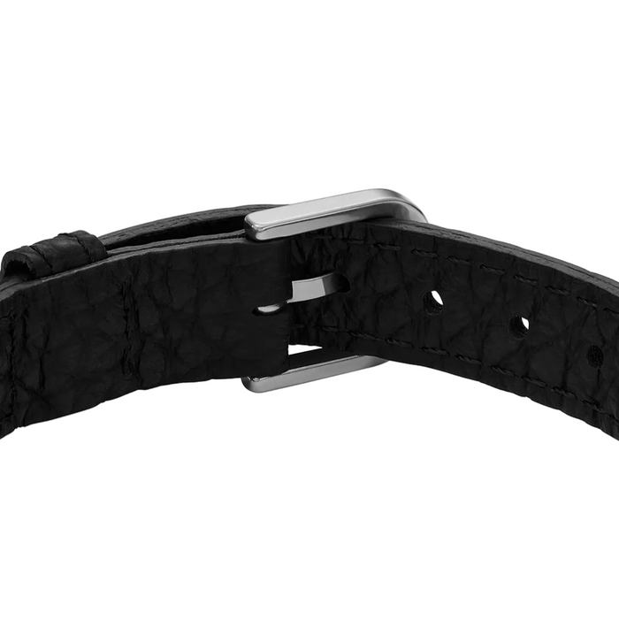 Fossil Men's Bronson Leather Essentials Black Leather Strap Bracelet