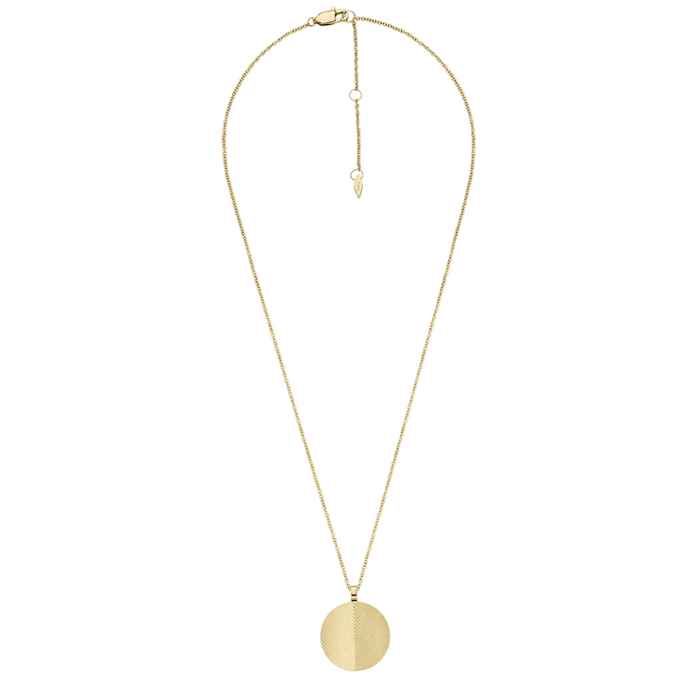 Fossil Women's Harlow Linear Texture Gold-Tone Stainless Steel Chain Necklace