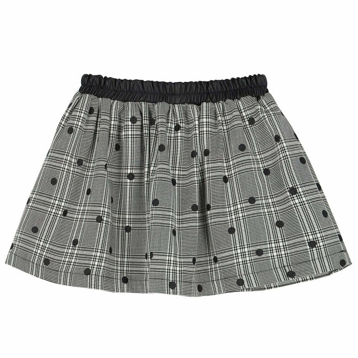 Mayoral - Little Girls Black and White Check and Dot Skirt