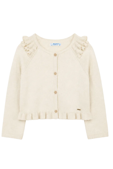 Mayoral - Little Girls Button Down Cardigan Cream