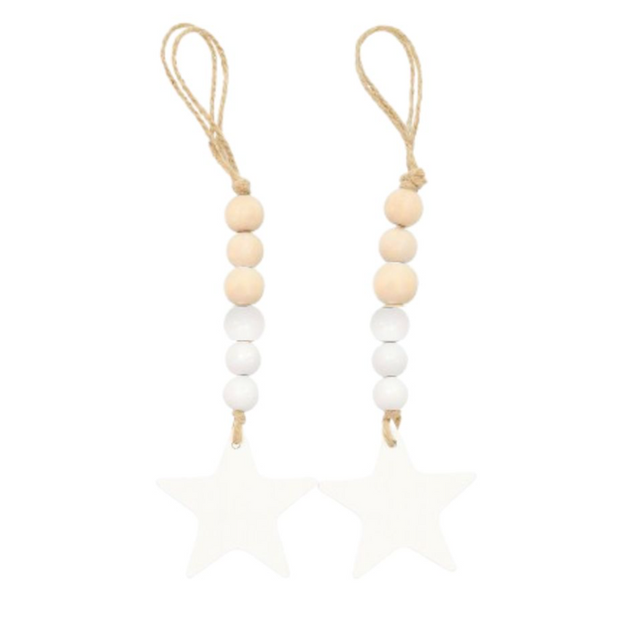 5-Pcs Wooden Star Decoration