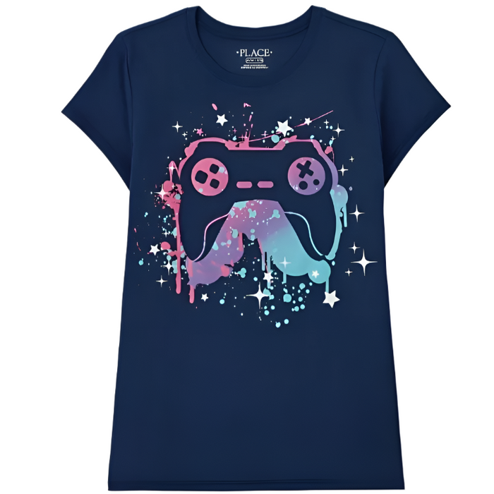 The Children's Place - Big Girls Short Sleeve Joystick Graphic